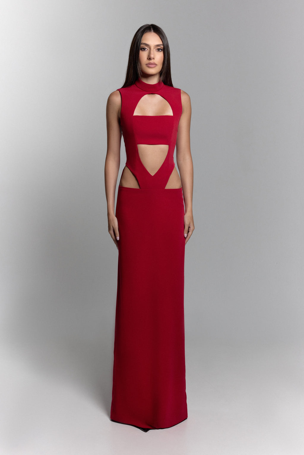 Cut Out Maxi Dress in Red