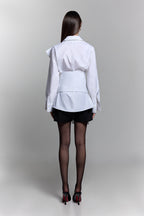 Bow-detail poplin shirt