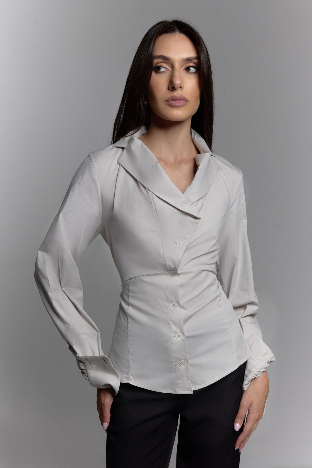 Fitted Blouse in Grey