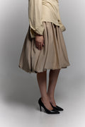 Taffeta skirt with pockets In Beige