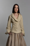 Fitted Blouse in Beige