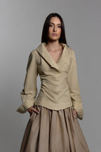 Fitted Blouse in Beige