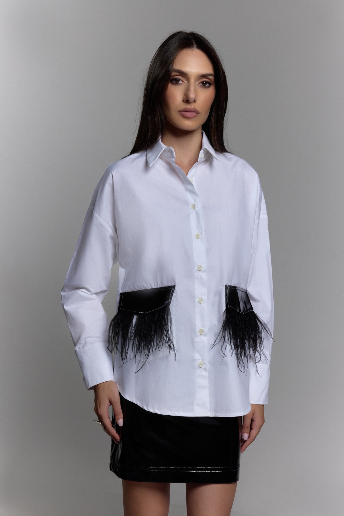 Skin & Feather Shirt in Black