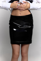 Latex Skirt In Black