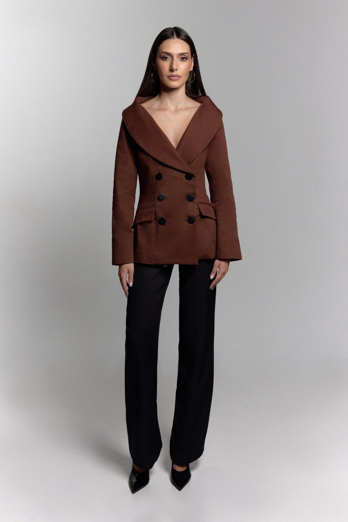 Contour Jacket in Brown - ZAIANI