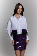 Latex Skirt in Purple - ZAIANI