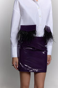 Latex Skirt in Purple - ZAIANI