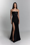 Latex Yoke Dress in Black - ZAIANI