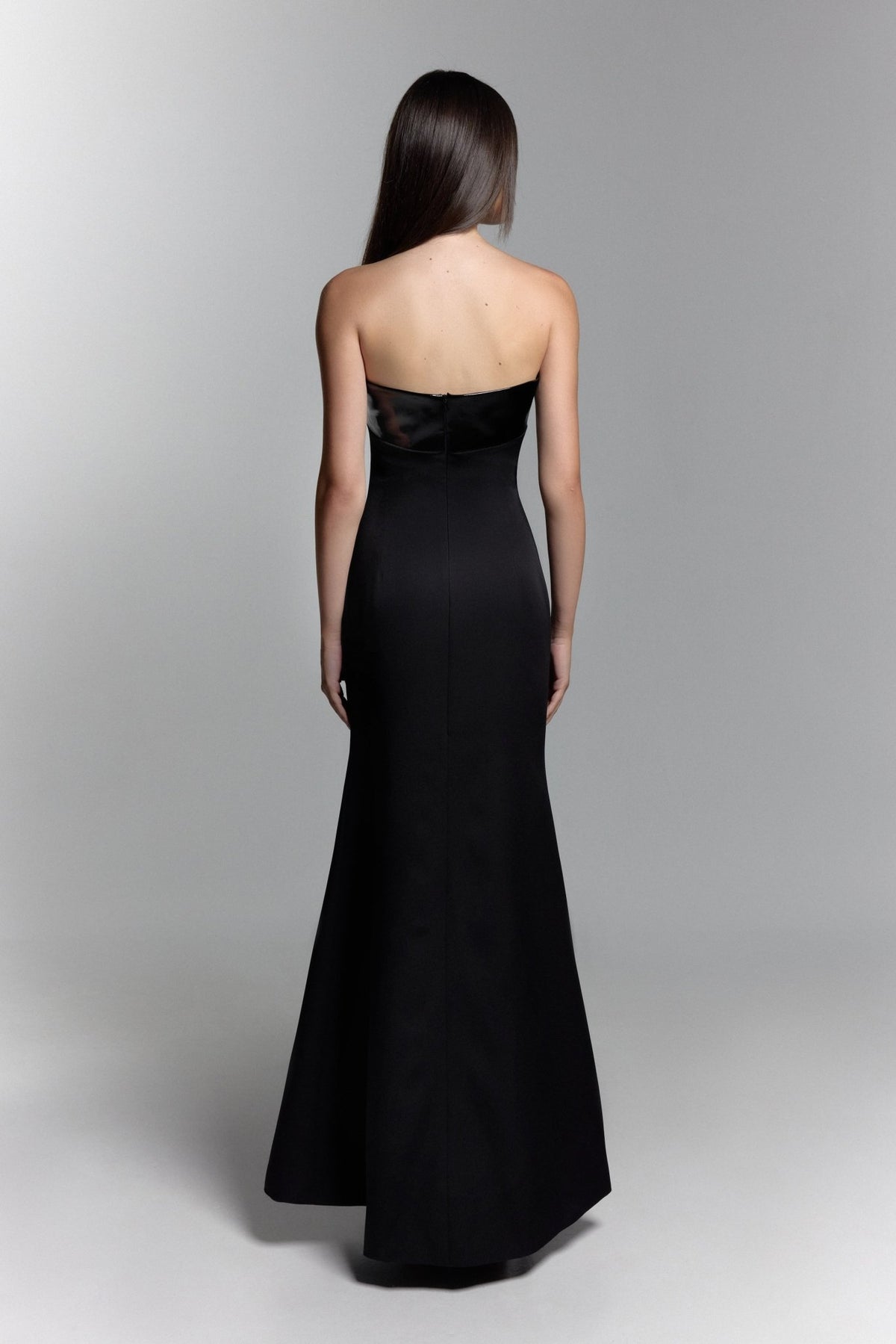 Latex Yoke Dress in Black - ZAIANI