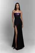 Latex Yoke Dress in Purple - ZAIANI