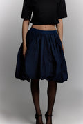 Taffeta skirt with pockets In Navy - ZAIANI