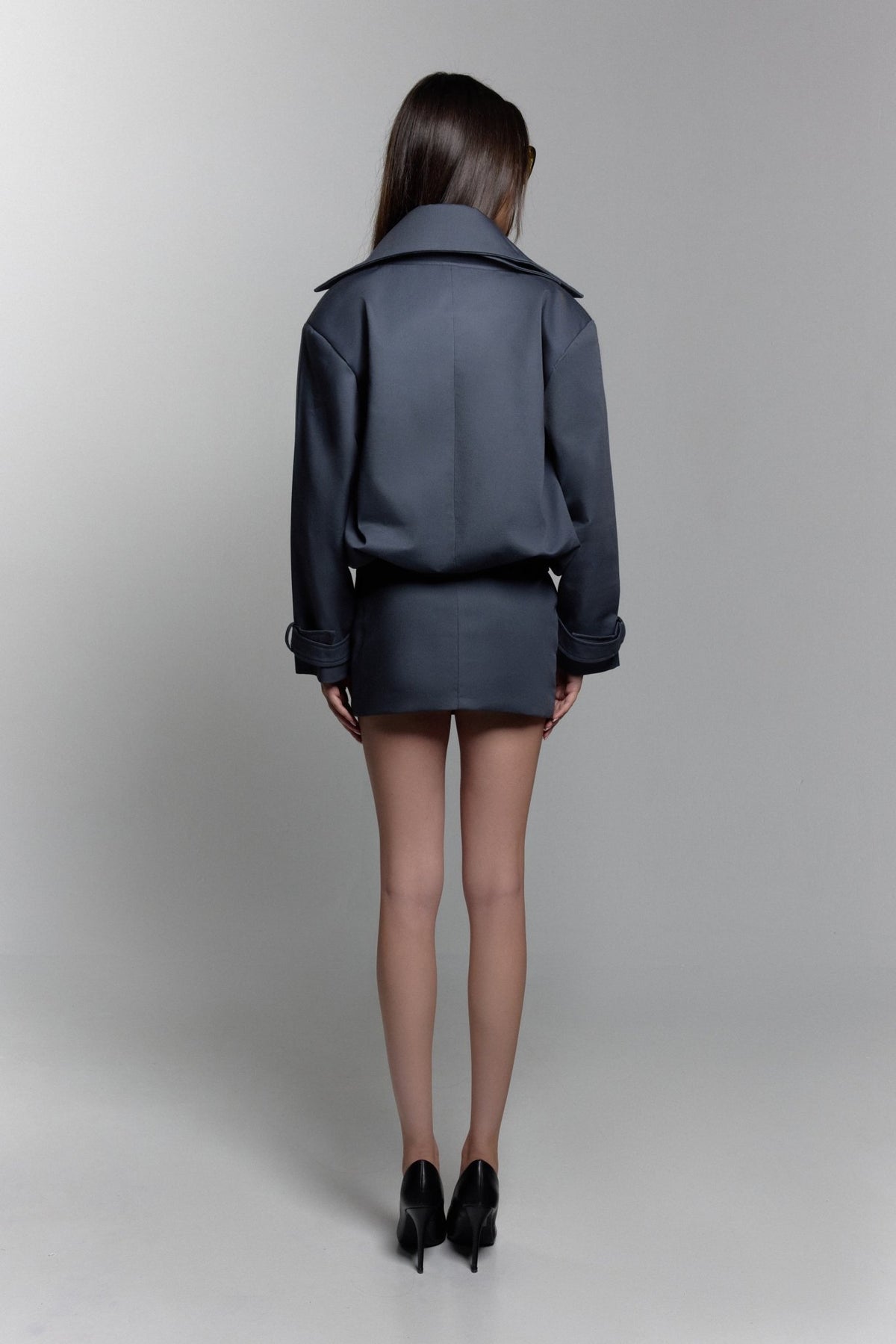 The Trench Dress in Gray - ZAIANI