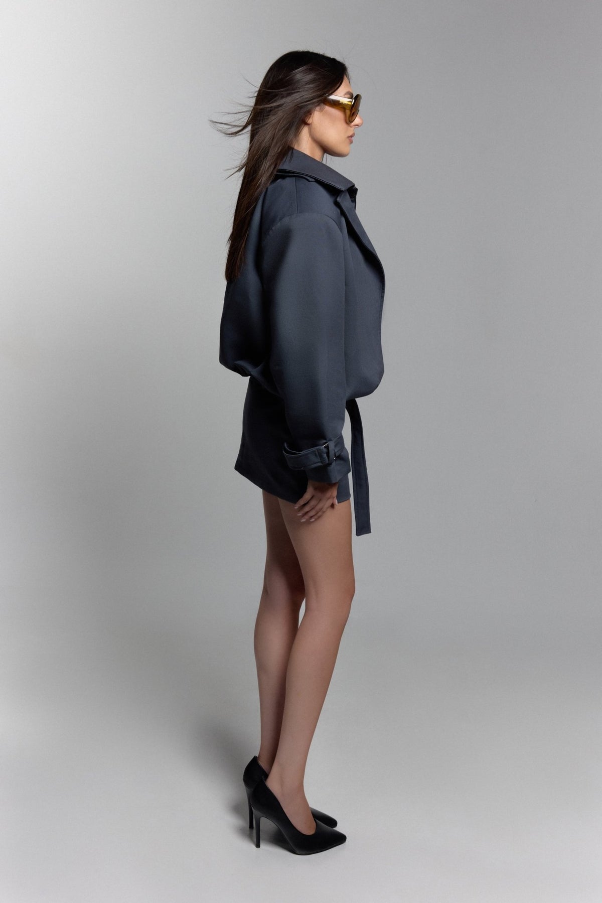 The Trench Dress in Gray - ZAIANI